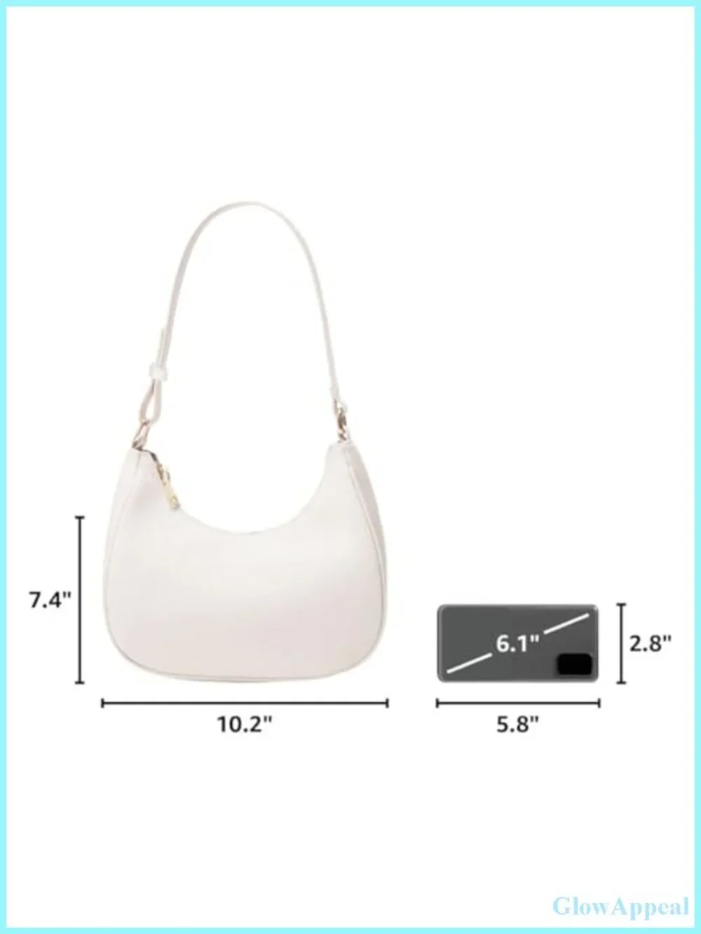 Crescent Hobo Shoulder Bag Women Cute Tote Handbag PU Leather Mini Clutch Purse